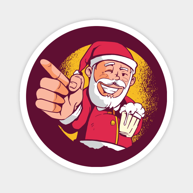 Cool Santa with Beer Magnet by LR_Collections